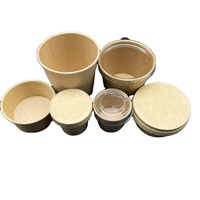 Gobelets à sauce/condiment en papier kraft biodégradable, écologiques, sans BPA, durables, recyclables, avec couvercle anti-fuite en PE laminé