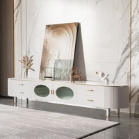 Nouveau design de mobilier de salon, meuble TV et ensemble table basse, meuble TV moderne de luxe avec dessus en marbre