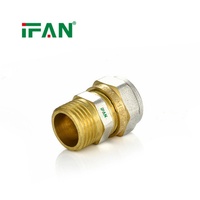 Raccords de compression PEX IFAN pour chauffage au sol, en laiton jaune, 16-32 mm, raccord mâle, raccords PEX-AL-PEX, raccords pour tuyaux PEX