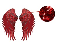 Patch en tissu thermocollant et à coudre, broderie appliquée de grandes ailes d'ange à paillettes, personnalisé de luxe, écologique, pour veste, robe, costume, toile