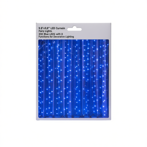 LED Curtain <b>Fairy</b> <b>Lights</b> 9.8'x9.8' 300 <b>Blue</b> LEDs 8 Functions Decorative Lighting - Product Image 1