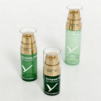 Kit de Voyage Pompe Airless PP 5/10/15ml Petite Taille avec Fermeture pour Lotion Corporelle Huile Essentielle Cosmétique