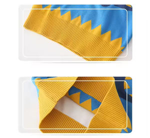 Pull à col rond double couche pour garçons et filles, tricot chaud avec motif de dessin animé, pull basique pour enfants, collection automne-hiver - Product Image 5