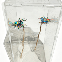 Plataforma Magnética para Arañas en Forma de Araña, Colorida, de Metal, con Cuerda Tejida a Mano para Escalar, Accesorios para Terrarios