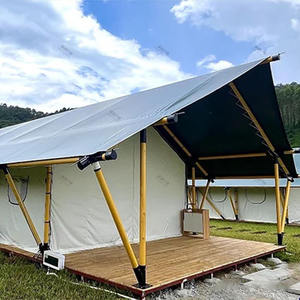 Al Aire Libre de doble capa grande Hexagonal Glamping Safari Hotel Resort tienda de campaña baño impermeable PVC cabina tienda para exposiciones venta - Product Image 5