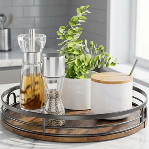 Bandeja de Almacenamiento de Té de Una Sola Capa, Portátil, de Madera Maciza con Lacado Japonés Moderno, para Cocina, Baño, Armario, Almacenamiento de Postres y Pasteles - Product Image 3