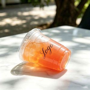 Gobelets en plastique transparent jetables PET de 16 oz pour thé à bulles matcha, soda, café glacé, avec logo personnalisé en relief/imprimé en sérigraphie - Product Image 4