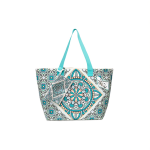 Bolso de Playa Cuadrado con Estampado Digital Étnico, 57x37x17cm, con Correa, Bolso Pequeño - Product Image 1