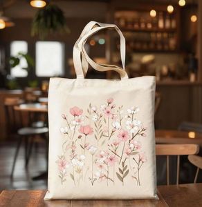 Custom Print Women's Fashionable Single Shoulder <b>Canvas</b> Shopping Tote Durable Cotton Tote <b>Bag</b> - Product Image 3