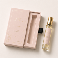 Maßgefertigte Luxus-Goldprägung Discovery Parfümbox 5mL Rosa Parfüm-Schubladenbox Verpackung mit Band