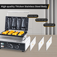 Gaufrier et Machine à Hot-Dog Forme Pénis avec Revêtement Antiadhésif en Téflon, Température Réglable 50-300℃/122-572℉, 4 Moules à Snacks