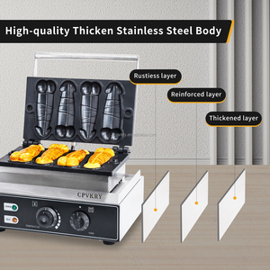 <span class=keywords><strong>Gaufrier</strong></span> et Machine à Hot-Dog Forme Pénis avec Revêtement Antiadhésif en Téflon, Température Réglable 50-300℃/122-572℉, 4 Moules à Snacks - Product Image 6