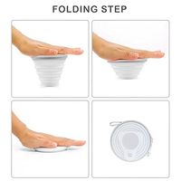 Bouteille d'eau de sport pliable personnalisable en silicone de qualité alimentaire, sans BPA, grande capacité, lavable au lave-vaisselle, pour les voyages