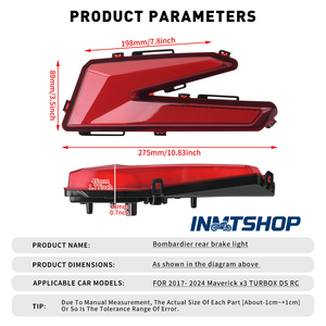 Luces Traseras de Freno Diurnas Compatibles con <span class=keywords><strong>Bombardier</strong></span> 17-24 <span class=keywords><strong>Maverick</strong></span> <span class=keywords><strong>X3</strong></span> TURBO DS RC UTV, Nuevas, Venta Directa de Fábrica, Color Rojo, INMT - Product Image 5