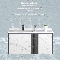 Lavabo de salle de bain en contreplaqué de bois massif de style moderne Lavabo en céramique résistant à l'eau Miroir encadré fini laqué pour hôtels