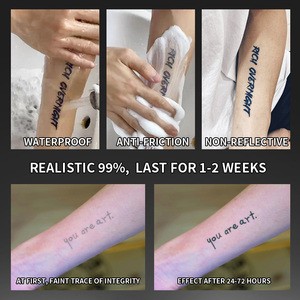 Lettrage artistique anglais <span class=keywords><strong>Tatouage</strong></span> <span class=keywords><strong>temporaire</strong></span> <span class=keywords><strong>Tatouage</strong></span> semi-permanent Imperméable pour 2 semaines <span class=keywords><strong>Tatouage</strong></span> réaliste à base de plantes pour le corps - Product Image 5