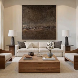 Grande toile abstraite texturée Wabi-Sabi, art mural 3D fait main, peinture murale, cadeau pour l'inauguration d'une maison - Product Image 1