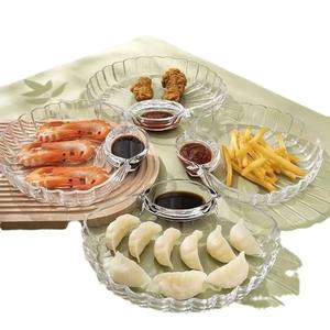 Assiette à raviolis en plastique avec coupelle à sauce, bol à salade créatif de style européen pour la maison, assiette à fruits, pour la perte de poids et la gestion des graisses - Product Image 2