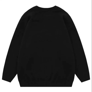 Pull-over personnalisé pour hommes, tricot d'hiver en toile d'araignée avec flamme gothique - Product Image 2