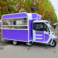 Chariot à snacks électrique multifonctionnel pour tricycle, idéal pour la vente de glaces, les marchés nocturnes, les petits-déjeuners et les stands de barbecue