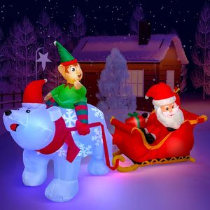 <span class=keywords><strong>TinyAngel</strong></span> 9.5FT Weihnachten Outdoor Dekoration Riesen Weihnachts mann auf Schlitten mit Eisbär Party aufblasbare Dekorationen - Product Image 1
