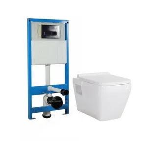 New Wall Mounted Toilet Bowl Concealed Cistern Ceramic Sanitary Ware Wall Hung Toilet Set With Tank
