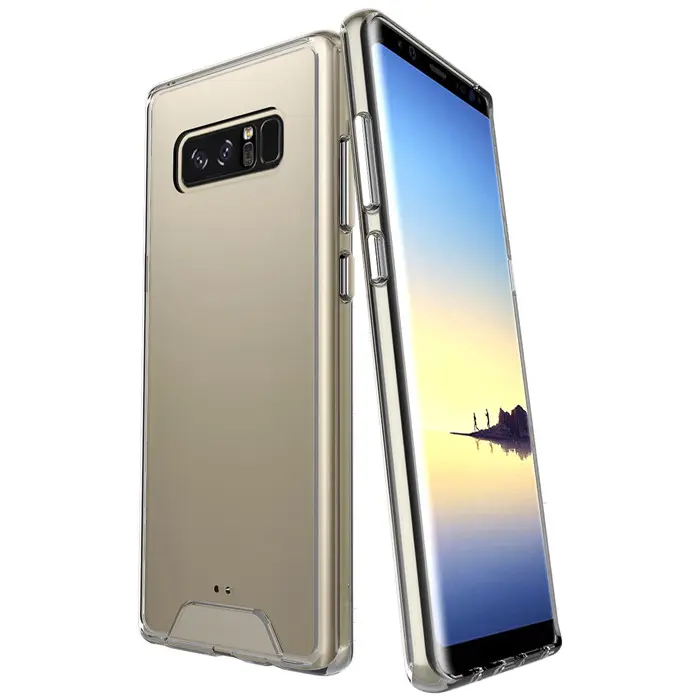 Uzay Samsung kılıfı Galaxy not 8 için yüksek kalite 2 in 1 temizle sert telefon kapak TPU tampon