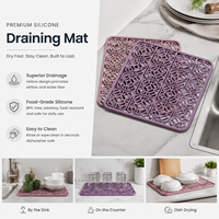 Nouveau tapis de protection d'évier en silicone rectangulaire pliable antidérapant et écologique sur mesure, tapis de vidange d'évier de cuisine Euro pour la maison et la cuisine