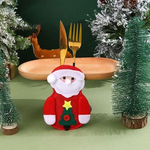 Décorations de Noël, décorations de table de Noël, ensemble de couverts, housses de couteau et de fourchette Père Noël et Bonhomme de neige, cadeau de Noël pour enfants - Product Image 6