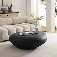 Table basse ovale moderne en verre et marbre, style nordique, crème, minimaliste, luxueuse et discrète, pour salon, ensemble de thé