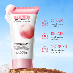 <span class=keywords><strong>Nettoyant</strong></span> <span class=keywords><strong>visage</strong></span> hydratant à la pêche SADOER, marque privée, nettoyage en profondeur, blanchissant, <span class=keywords><strong>nettoyant</strong></span> pour les <span class=keywords><strong>pores</strong></span> - Product Image 3