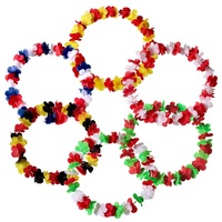 Fournitures de décoration de fête, colliers de fleurs hawaïennes, colliers de fleurs tropicales colorés pour fête luau, vacances, plage, piscine