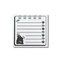 Bloc-notes chat noir non adhésif, feuilles détachables, papier à notes mignon, bloc-notes de bureau, papeterie personnalisée