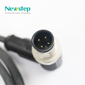 Newstep CE認証取得済み フリーエンド 0.5M PVCシールドモールドケーブル IP67防水 工業用 4ピン M12 オス・メス コネクタ - Product Image 3