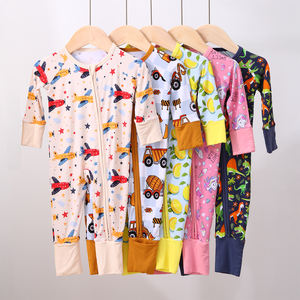 ชุดหมีสำหรับเด็กชุดนอนมีซิปสีตามสั่งชุดหมีสำหรับเด็กเสื้อผ้าไม้ไผ่โลโก้แบบกำหนดเองพร้อมส่ง - Product Image 3