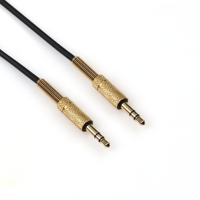 Câble audio coaxial spiralé plaqué or 3,5 mm 3 pôles stéréo mâle-mâle pour autoradio, appareils auxiliaires et enceintes