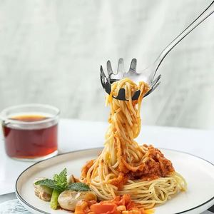 Stainless Steel <b>Spaghetti</b> Fork Spoon <b>Long</b> Handle Pasta Server Noodle Scoop Slotted Pasta Serving Utensil for Kitchen Restaurant - Product Image 4