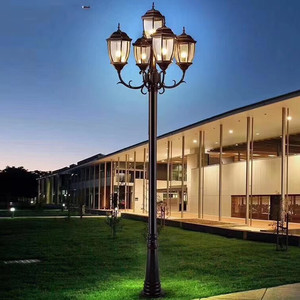 Lampadaire de jardin extérieur en laiton à LED blanc chaud avec abat-jour en verre IP66 AC 220V 2700K, éclairage paysager solaire à détecteur de mouvement - Product Image 2