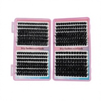 Cils 3D volumineux noirs 10-20mm, courbure D, 4 sections, 100D 120D 160D 200D, pour un effet salon, en fibres douces