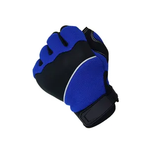 Top qualité moto équitation demi-doigt mitaines sans doigts moto Anti-vibration mécanicien gants personnaliser Logo en gros - Product Image 3