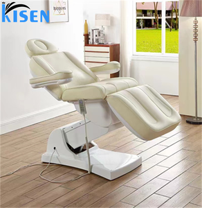 Table de massage électrique Kisen pour salon de beauté, chaise de spa électrique pour soins du visage avec 3 moteurs pour épilation et services de cils - Product Image 1