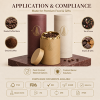 Emballage en tube de papier de qualité alimentaire sur mesure avec impression de logo FSC BRC pour café, thé, cadeau, bougie, boîte cylindrique ronde OEM