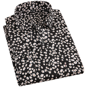 Chemise à imprimé floral décontractée <span class=keywords><strong>pour</strong></span> <span class=keywords><strong>homme</strong></span> adolescent, saison printemps-automne, 100% polyester, chemises à <span class=keywords><strong>fleurs</strong></span> à manches longues <span class=keywords><strong>pour</strong></span> hommes - Product Image 5