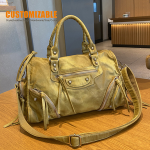 Sac à bandoulière en cuir PU pour femme, sac à main en cuir véritable avec fermeture éclair, imprimé animal demi-lune, sac décontracté pour le shopping, sac de <span class=keywords><strong>moto</strong></span> rock - Product Image 1