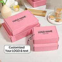 Boîtes d'Expédition Postales Personnalisées Roses de Multi-Tailles en Carton avec Logo et Texte Imprimés, Emballage Privé Exquis et de Haute Qualité