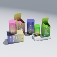 Bocaux en plastique vides haut de gamme, flacons capsules pour compléments vitaminiques avec bouchons argentés ou dorés, design personnalisé 150 ml