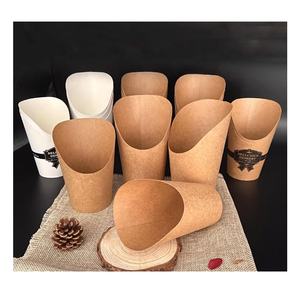 Gobelet en papier kraft blanc jetable pour frites et chips – Emballage de service économique – Meilleures ventes - Product Image 6