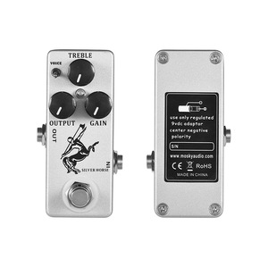 Moskyaudio Mini Pedal de efecto de guitarra eléctrica de un solo bloque portátil Silver Horse Overdrive-Accesorio de instrumentos de cuerda - Product Image 6