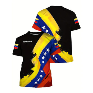 Camiseta de Verano Casual de Manga Corta para Hombre, con Estampado 3D de <span class=keywords><strong>Venezuela</strong></span>, Tejido Holgado, Anti-Pilling, 100% Algodón, 180 Gramos - Product Image 1
