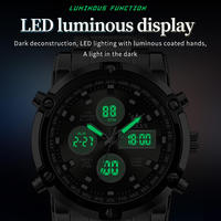 Montres pour hommes OLEVS 1106, originales, multifonctionnelles, étanches, lumineuses, avec alarme, mode décontractée, montre électronique pour homme